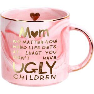 Mothers Day Gifts for Mom‎ from Daughter Son Kids 12oz Novelty Pink Coffee Mug